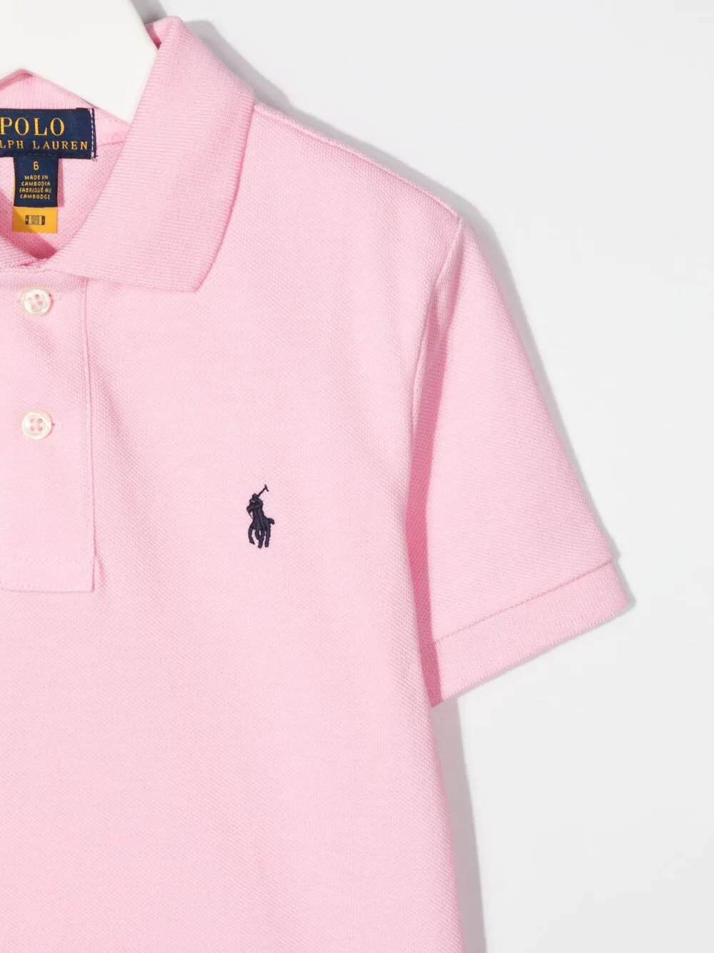 Рубашка поло с вышитым логотипом POLO RALPH LAUREN KIDS, розовый — фото 3