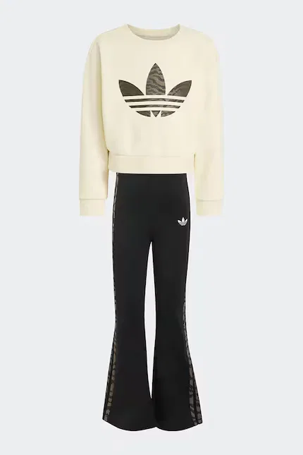 Спортивный костюм из эластичного хлопка Adidas Originals, бежевый — фото 2