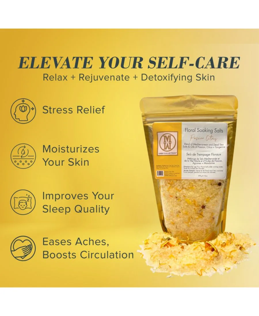 OMM Collection Цветочная соль для ванны «Страсть и цитрусовые», пакетик 400 г — фото 3