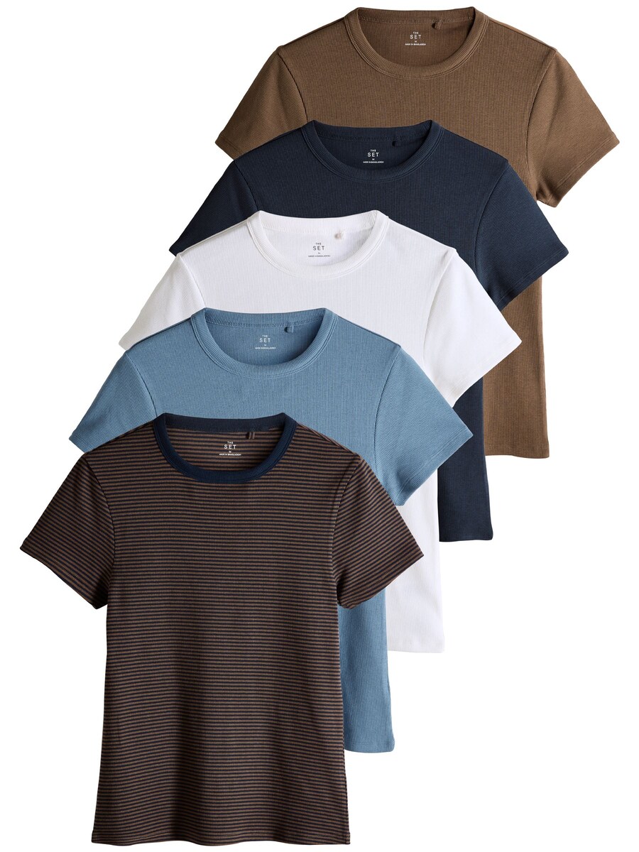 

Рубашка The Set, темно-синий/пыльно-синий/коричневый/белый