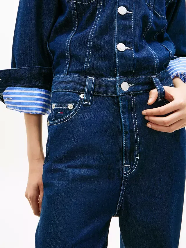 Джинсовый комбинезон-рубашка, темно-синий Tommy Hilfiger — фото 2