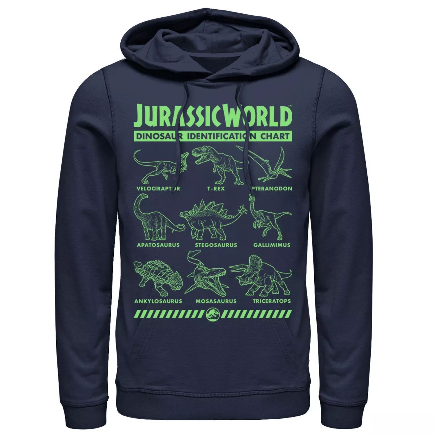 

Мужская толстовка с капюшоном Jurassic World Two Dino Gradient ID Chart Licensed Character, синий