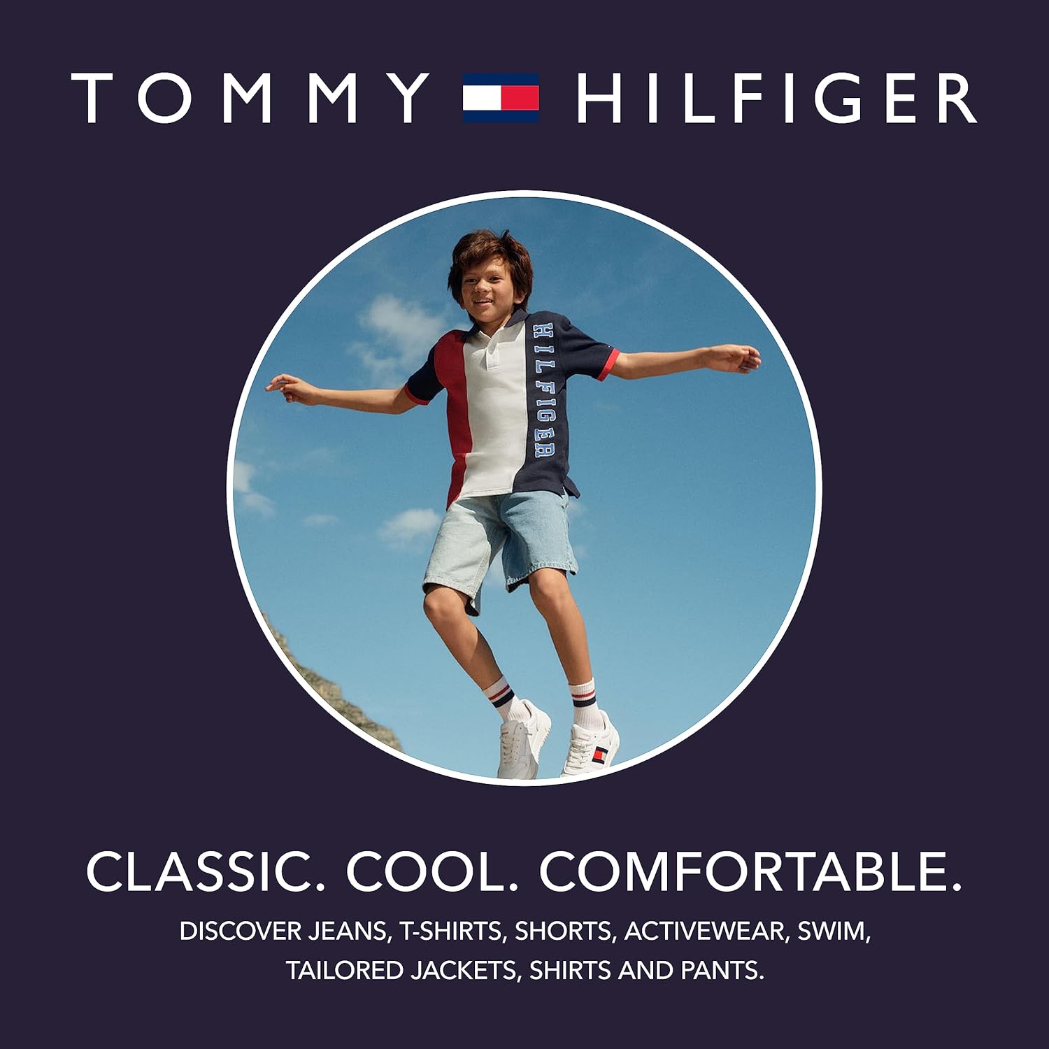 Пуховик Tommy Hilfiger Boy's Chevron Color Block (для детей старшего возраста), Sleeve Logo Navy Blazer — фото 4