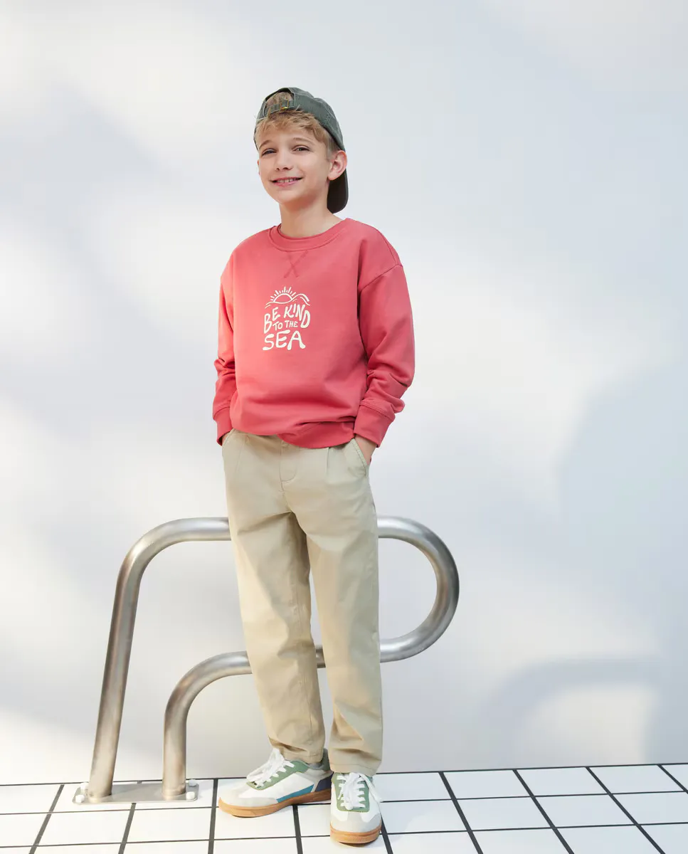 

Свитшот для мальчиков Закрытая текстовая графика Kids El Corte Inglés, красный