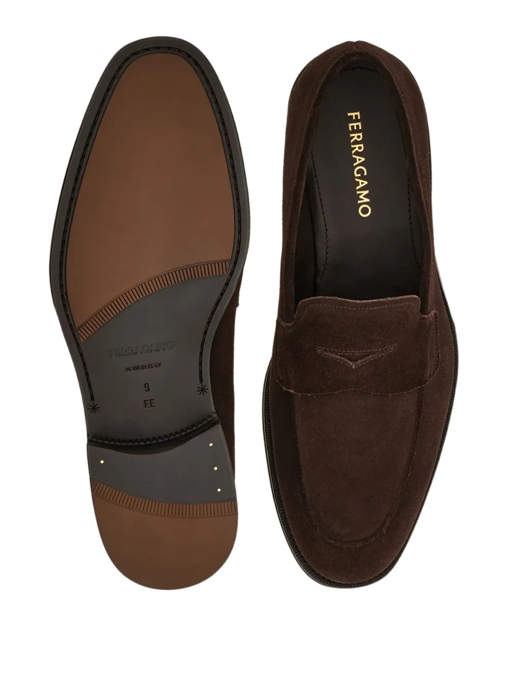Замшевые пенни-лоферы Ferragamo, коричневый — фото 3