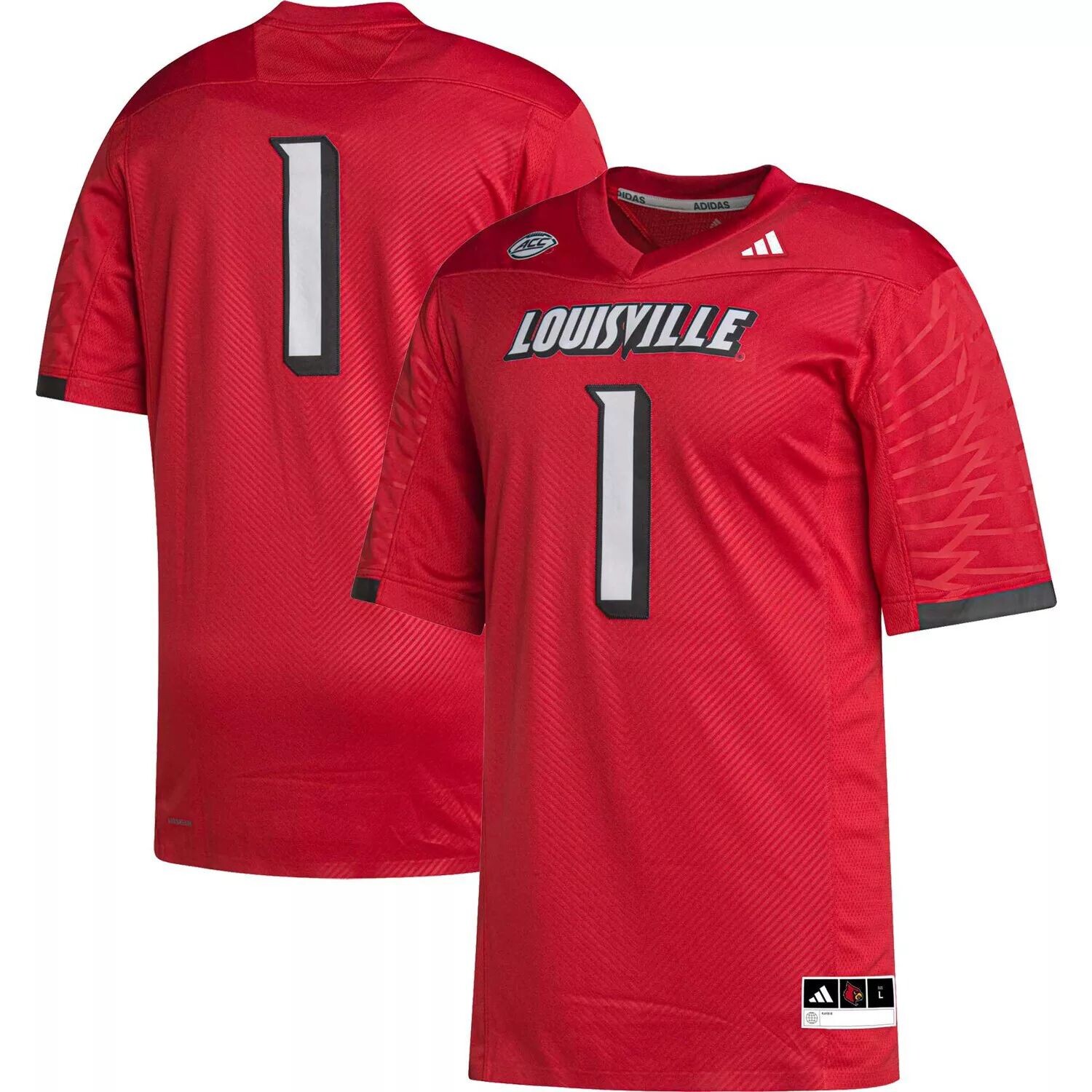 Мужская футболка #1 Cardinal Louisville Cardinals Premier adidas — фото 4