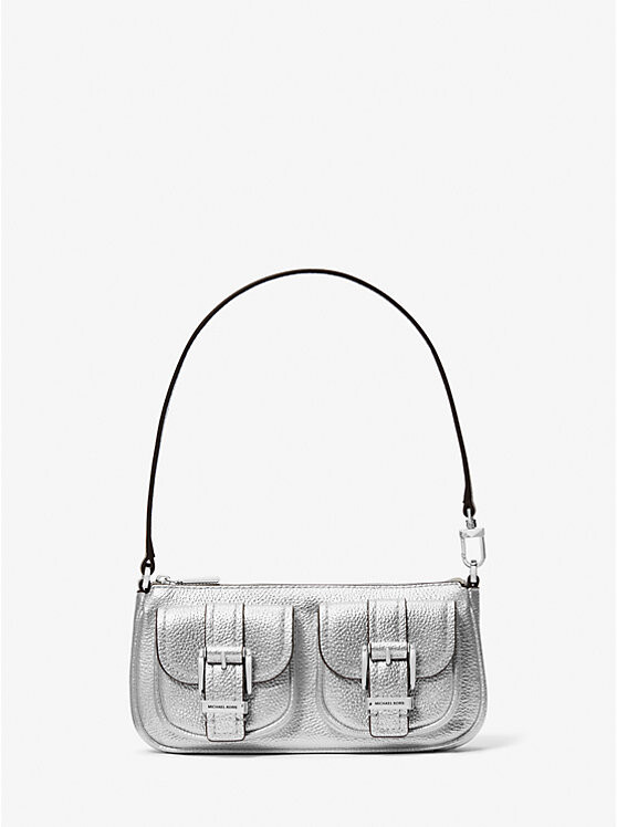 

Zoe маленькая металлизированная кожаная сумочка Michael Kors, серебряный, Серебристый, Zoe маленькая металлизированная кожаная сумочка Michael Kors, серебряный