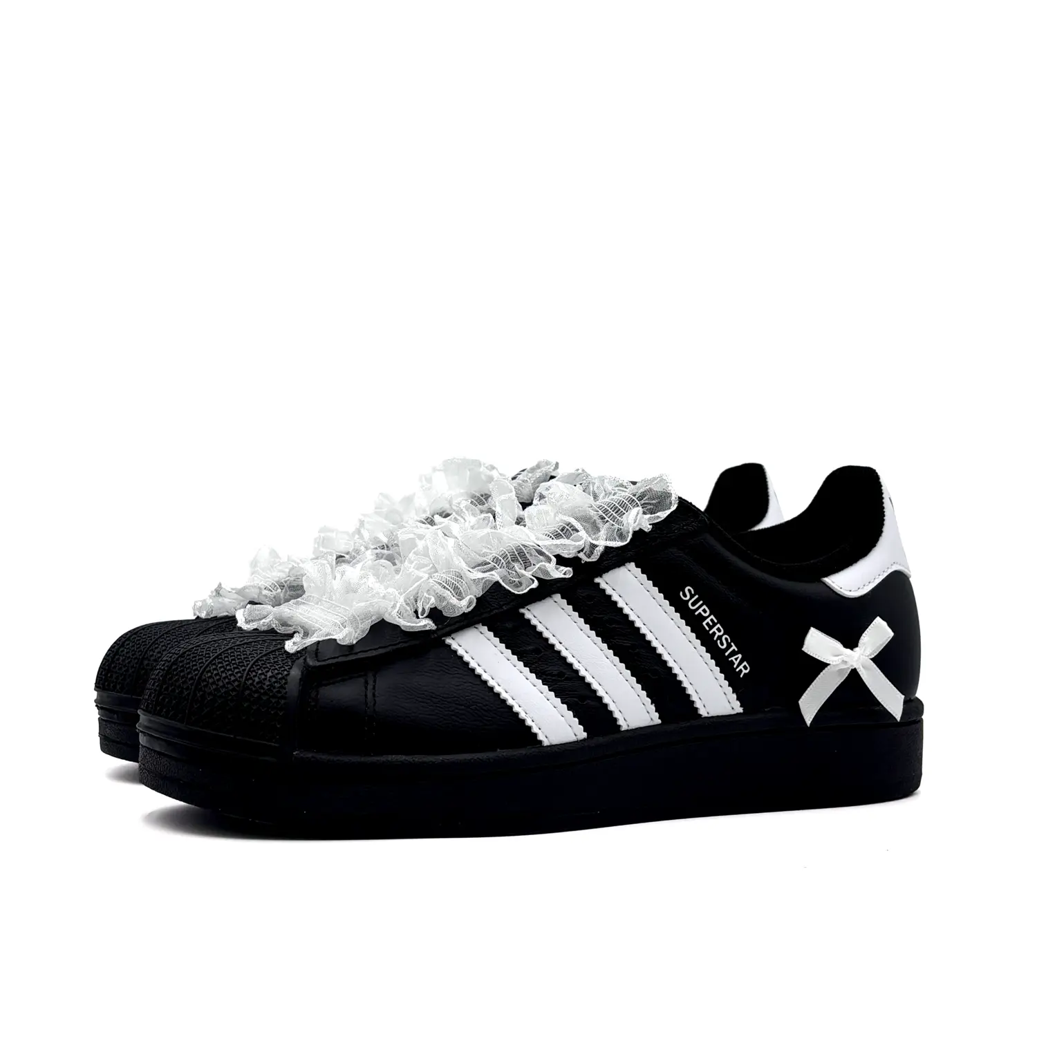 Superstar 2 Slip Resistant Low top детские скейтборд кроссовки подростки Adidas Originals, черный/белый — фото 4