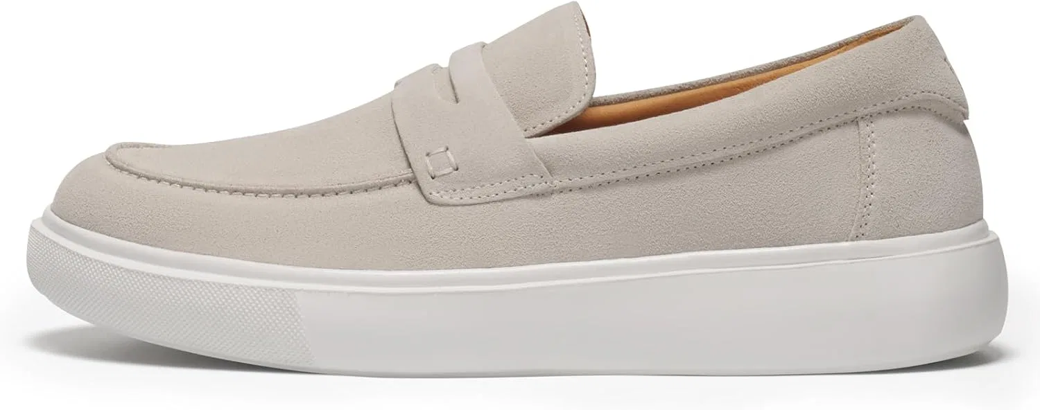 Лоферы замшевые Journey West, модель Penny Loafers, цвет Newpenny-beige — фото 2