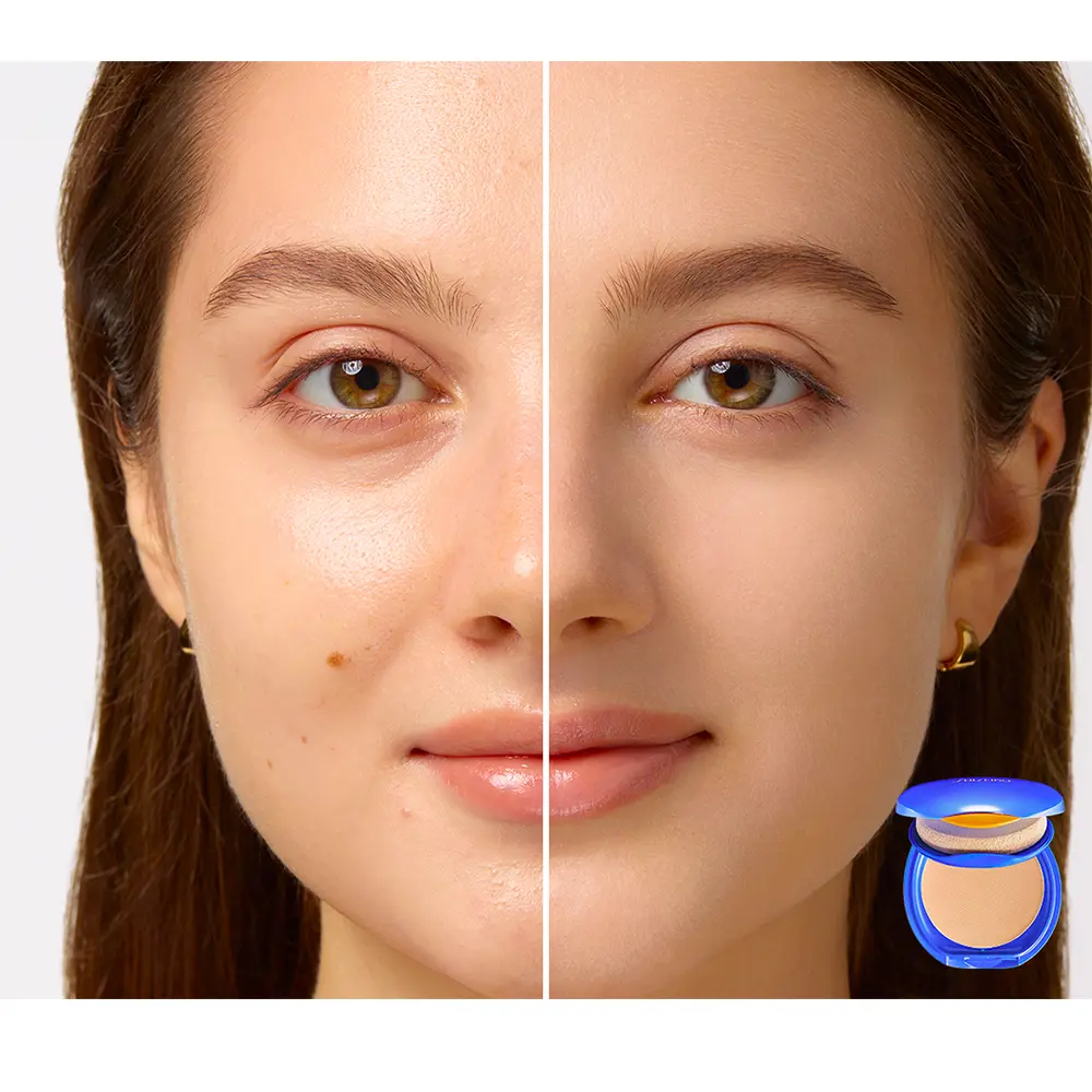Солнцезащитный крем Uv protective maquillaje solar compacto recargable spf30 Shiseido, цвет Dark Beige, 12 гр. — фото 2