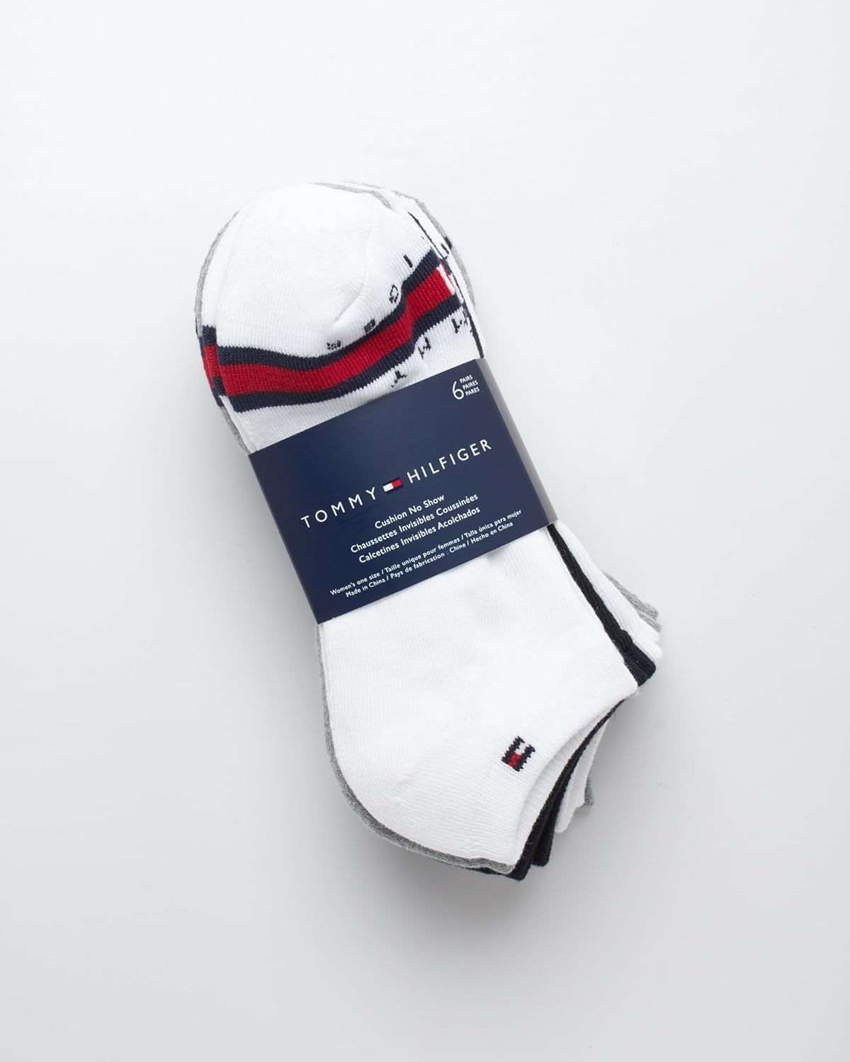 Женские спортивные носки Tommy Hilfiger No Show - 6 пар коротких мягких носков с амортизацией для женщин (размер 4-10), Blue/White/Grey — фото 3