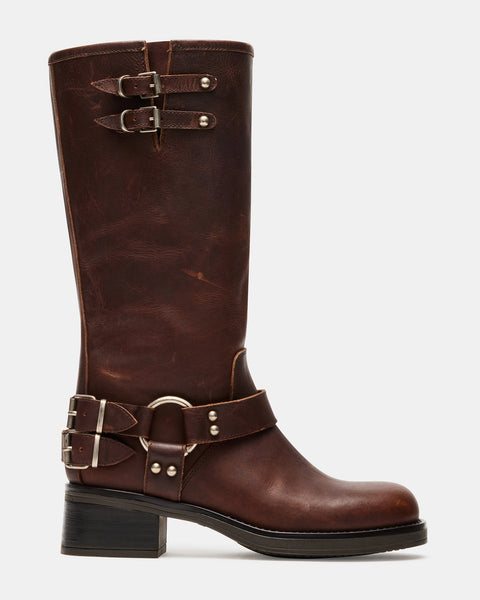 Сапоги женские Steve Madden с пряжками, коричневый