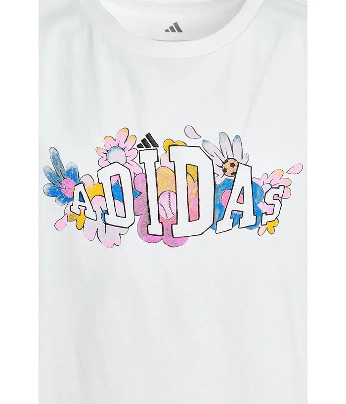 Футболка с коротким рукавом Cap Sleeve Tee Adidas Kids, White — фото 3