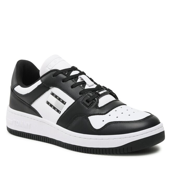 

Кроссовки Tommy Jeans BasketLeather, черный, Черный;серый, Кроссовки Tommy Jeans BasketLeather, черный