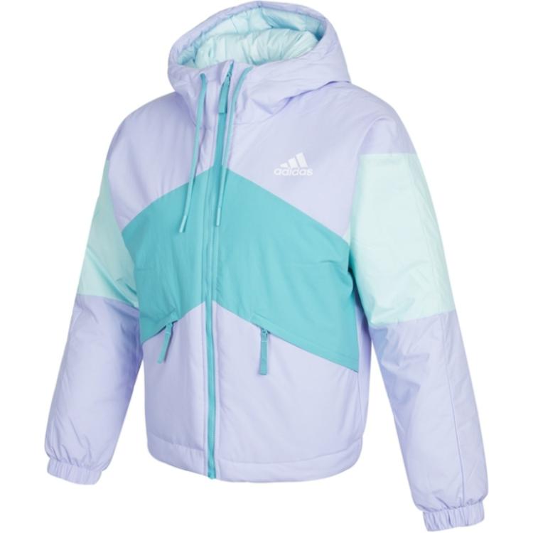 

Куртка пуховик женская светло-фиолетовый/королевский синий/мятно-зеленый Adidas, светло-фиолетовый Roland/мятно-зеленый
