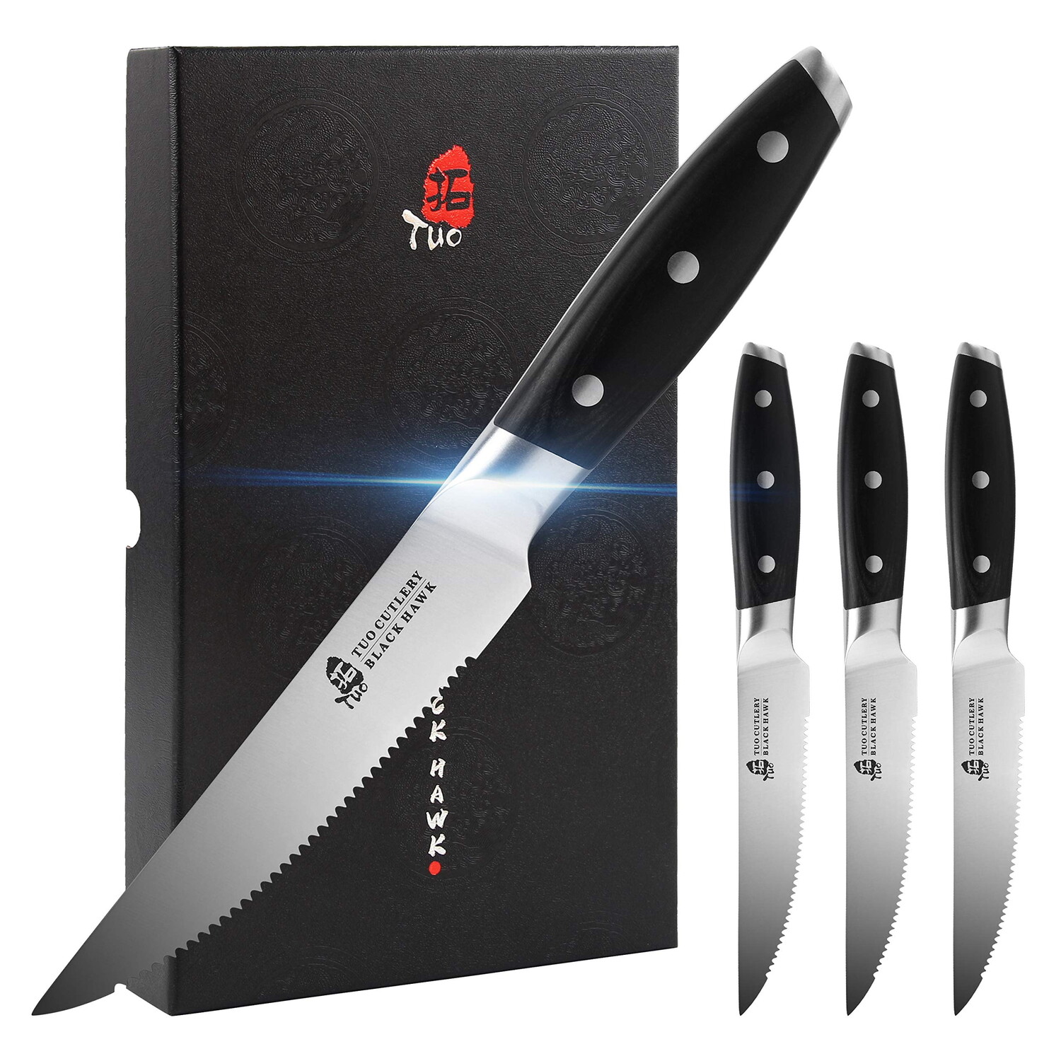 

Нож для стейка с зубцами Tuo Cutlery Black Hawk