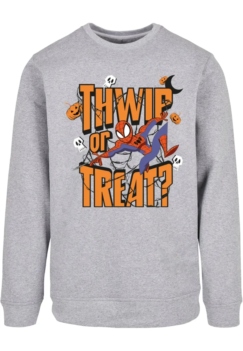 

Свитер с круглым вырезом ABSOLUTE CULT "ABSOLUTE CULT Men's Marvel - Spider-Man Thwip Or Treat Crewneck", серый