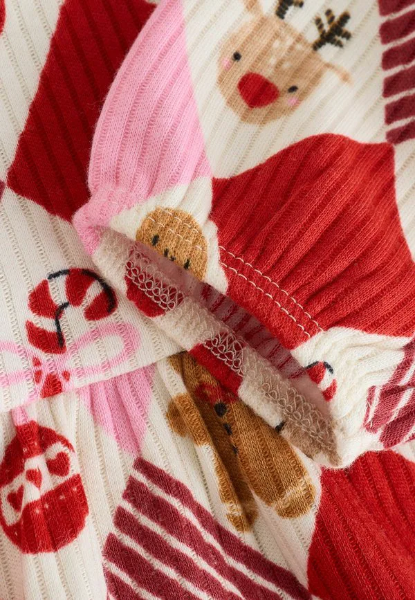 Платье-Свитер на рождество стандартного кроя Next, Red Pink Harlequin Character — фото 4