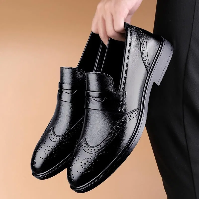 Туфли кожаные Loafers & Slip-Ons Black UOPYNE — фото 2