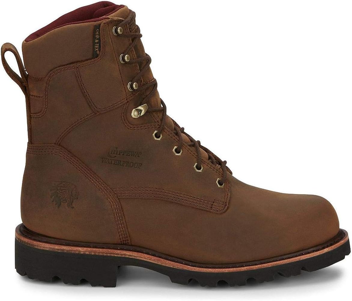 Мужские рабочие ботинки Chippewa Super Dna 8" водонепроницаемые, утепленные кожаные, с мягким носком, с EH-стандартом, устойчивые к маслу и скольжению, прочные зимние — фото 2