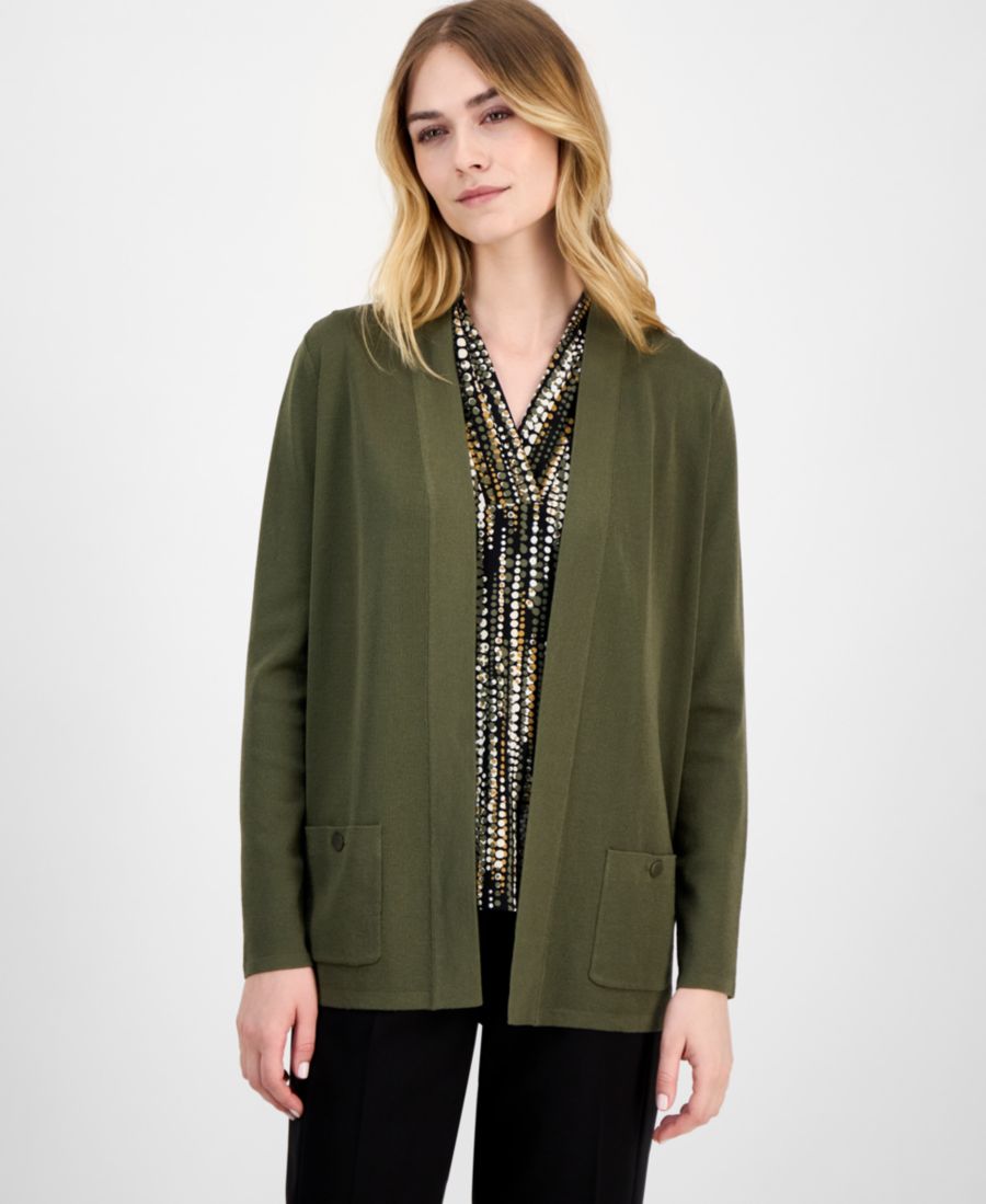 

Женский кардиган Malibu Fine Rib с открытой передней частью Anne Klein, Olive Palm