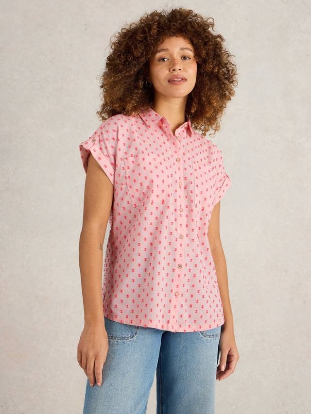 

Футболка Ellie из органического хлопка в горошек White Stuff, Pink/Multi