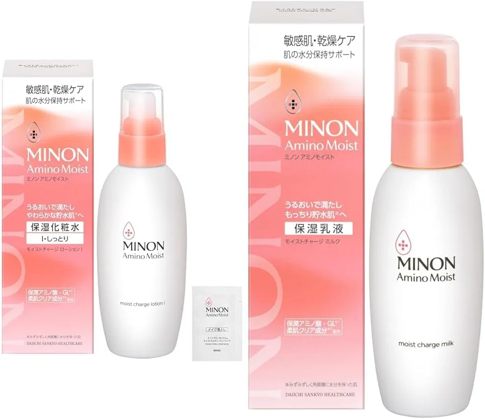 Набор для ухода за кожей Amino Moisture Charge Lotion I + Milk Minon