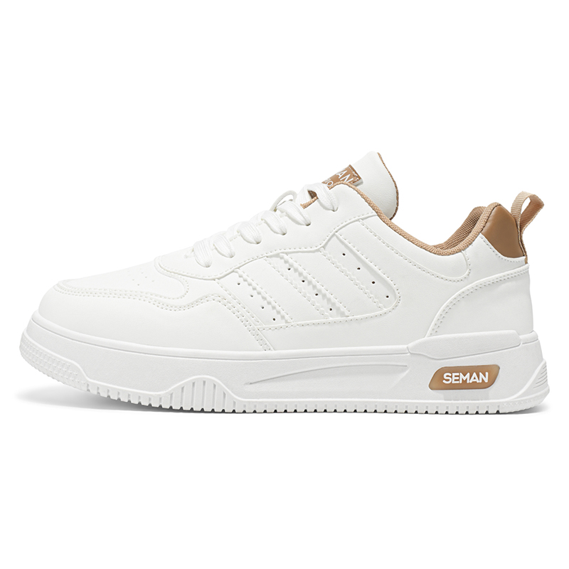

LEXON Низкие скейтерские кросcовки мужские бело-коричневые, цвет White Brown