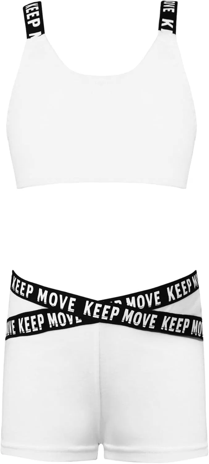 Детский спортивный костюм топ и шорты Yartina Ivory