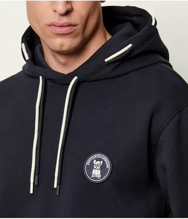 Толстовка loose fit Emporio Armani, темно-синий — фото 4