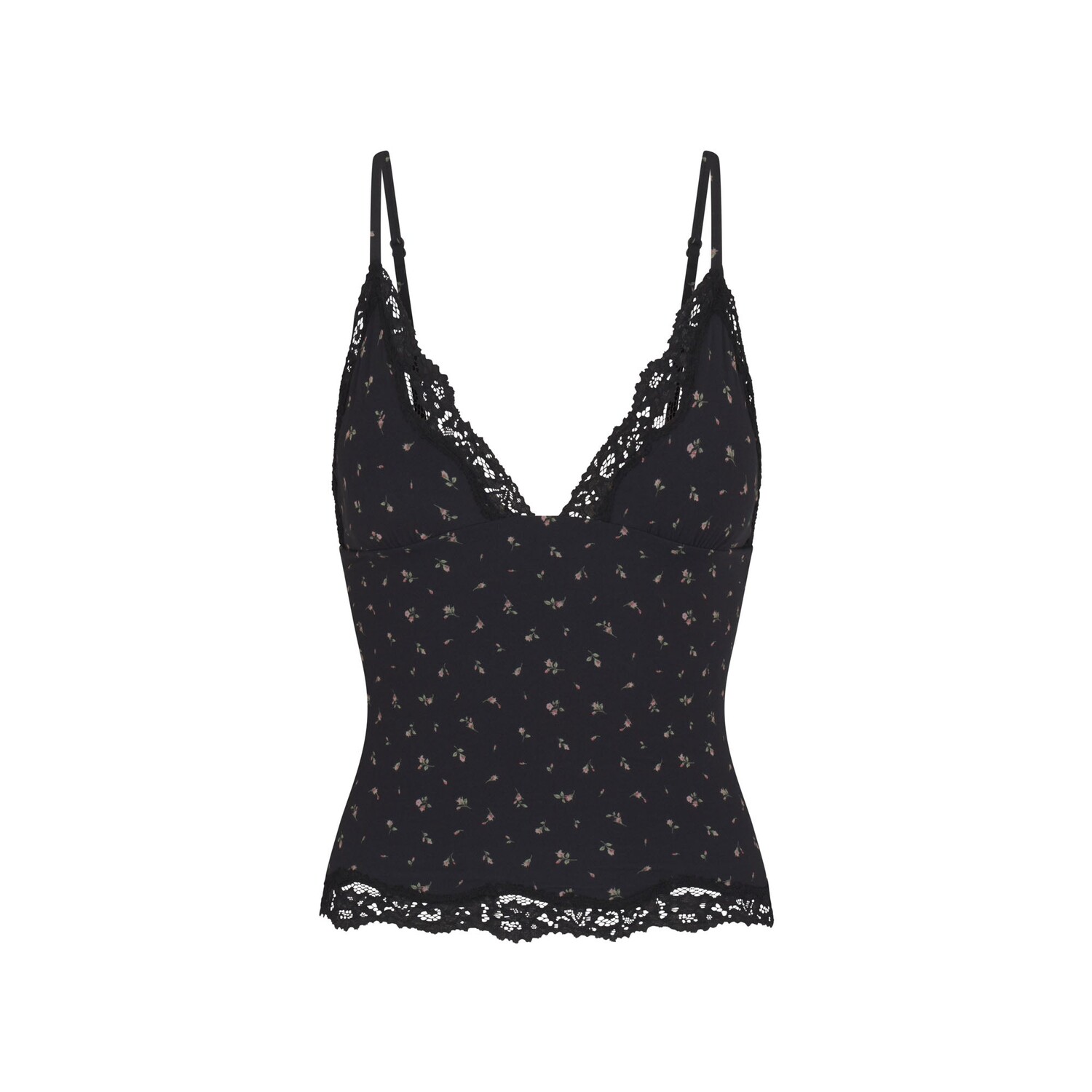 

Треугольнный топ SKIMS, цвет onyx rosebud print