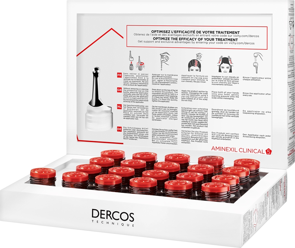 Dercos Aminexil Clinical 5 - местное средство от выпадения волос у женщин Vichy, 21× 6 мл — фото 2