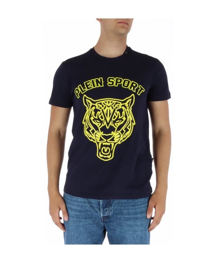 

Синяя футболка с короткими рукавами и принтом Plein Sport, синий