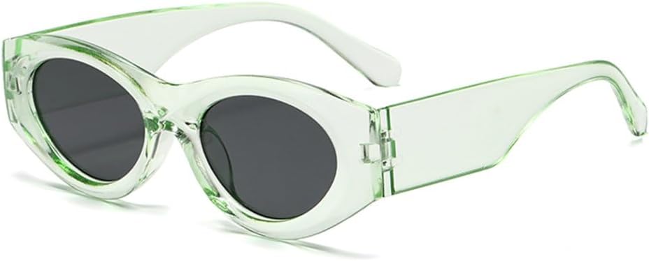 

Женские прямоугольные солнцезащитные очки в винтажном стиле «кошачий глаз», стильные ретро-очки для женщин, розовые с черными линзами, защита от ультрафиолета UV400 MTZJH, Clear Green