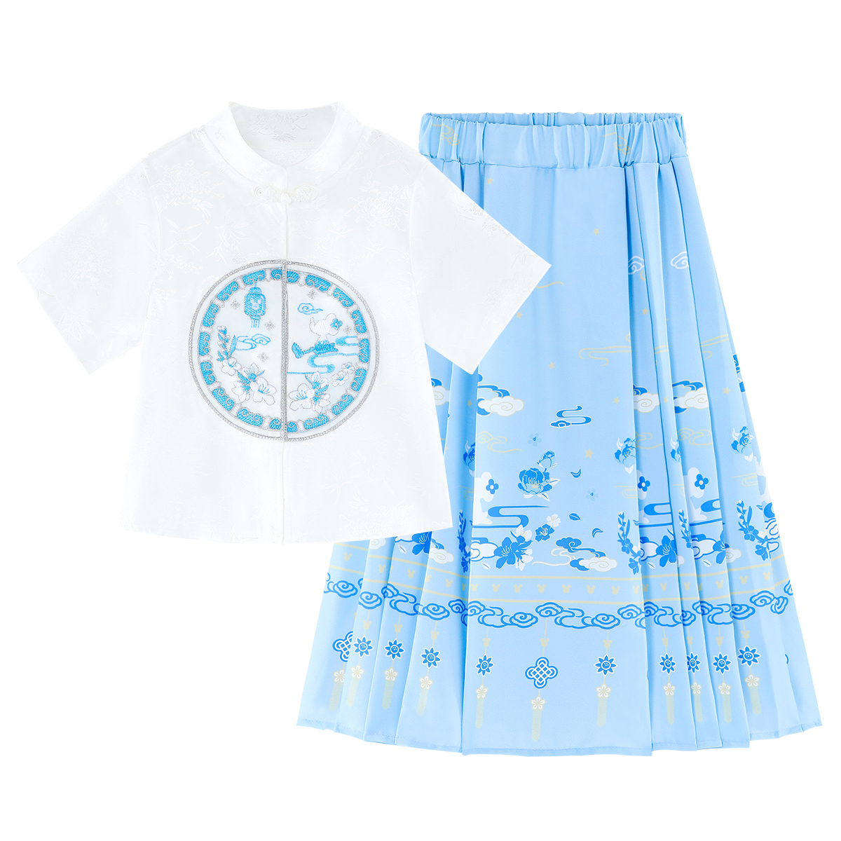 

Disney Детский комплект с юбкой для детей 3-7 лет white+blue