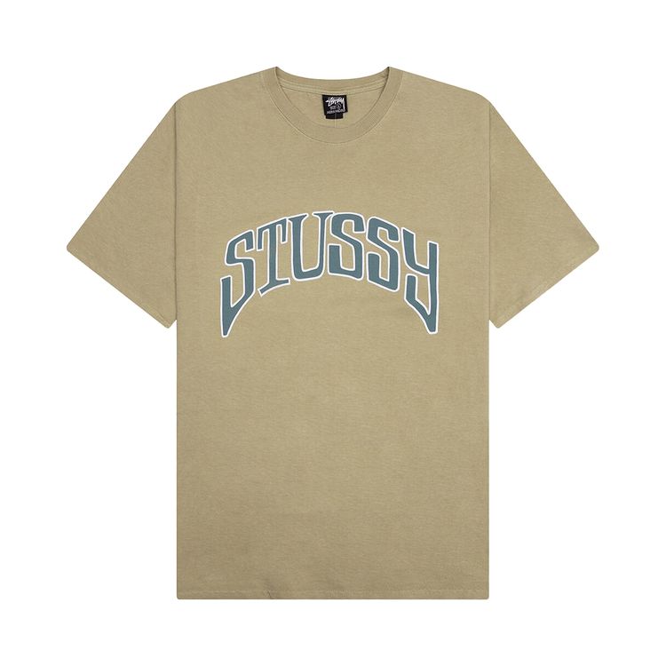

Футболка Stussy Arched Pigment Dyed T-Shirt 'Elm', желто-коричневый
