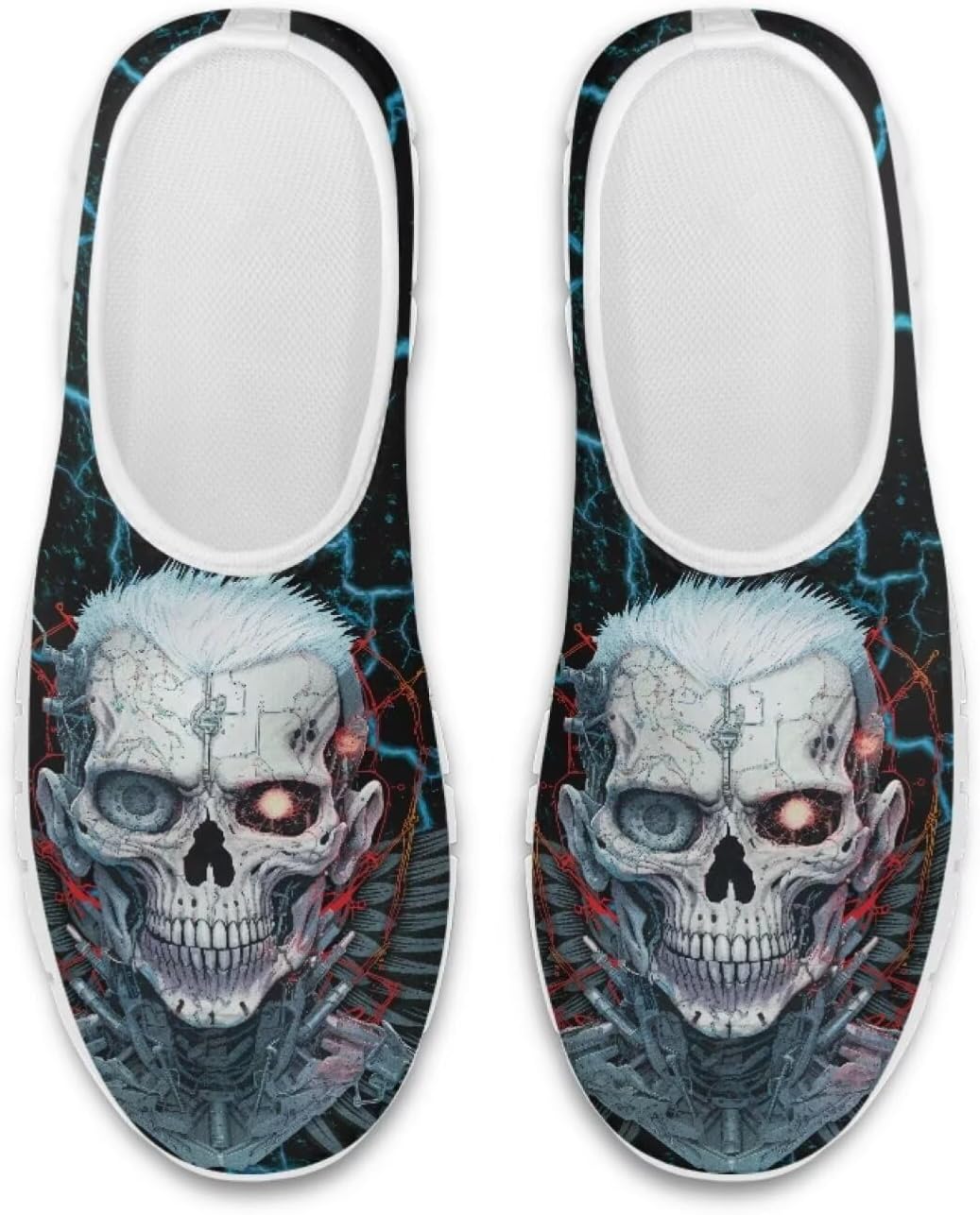 

Слипоны Chaqlin с черепом, низкие кеды, удобные мягкие сетчатые теннисные кроссовки для женщин и мужчин, для тренировок, с возможностью надевания без рук, Human Skeleton