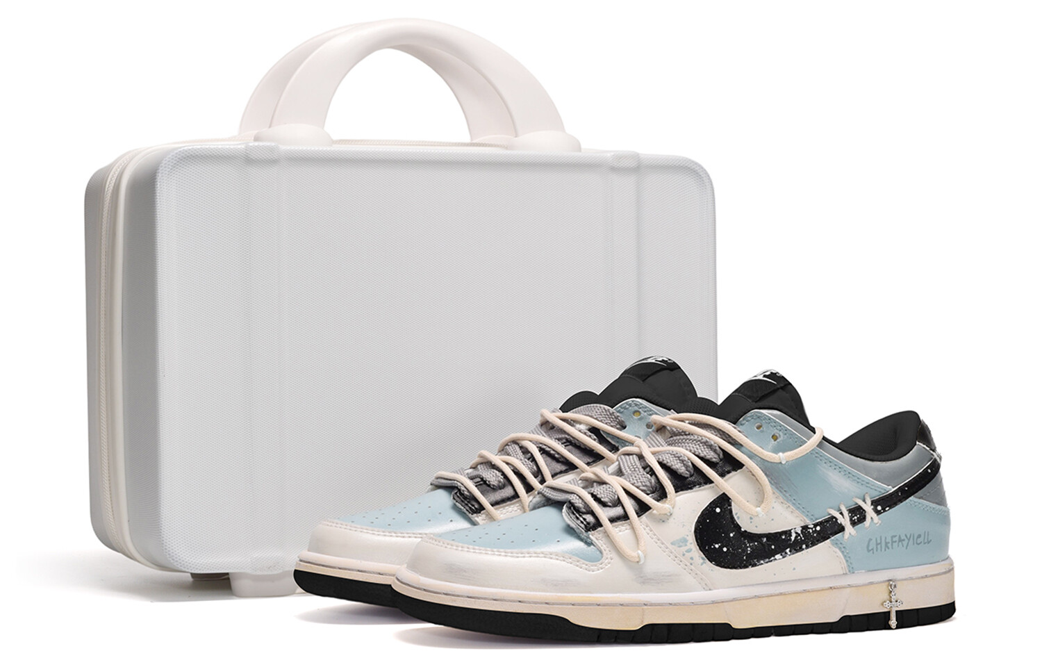 

Кроссовки Nike Dunk Skateboard Shoes Men Low-Top Black Blue/Yellow