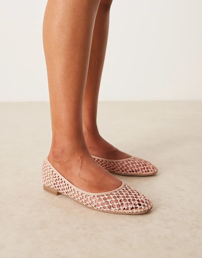 Балетки ASOS DESIGN Lagoon из нежно-розовой ткани