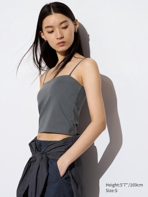 

Укороченный топик-бюстгальтер airism Uniqlo, серый