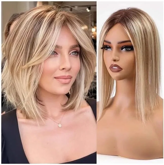 Женский шиньон-топпер из натуральных волос 14 дюймов Ysxxian, Ombre Blonde Mix Brown