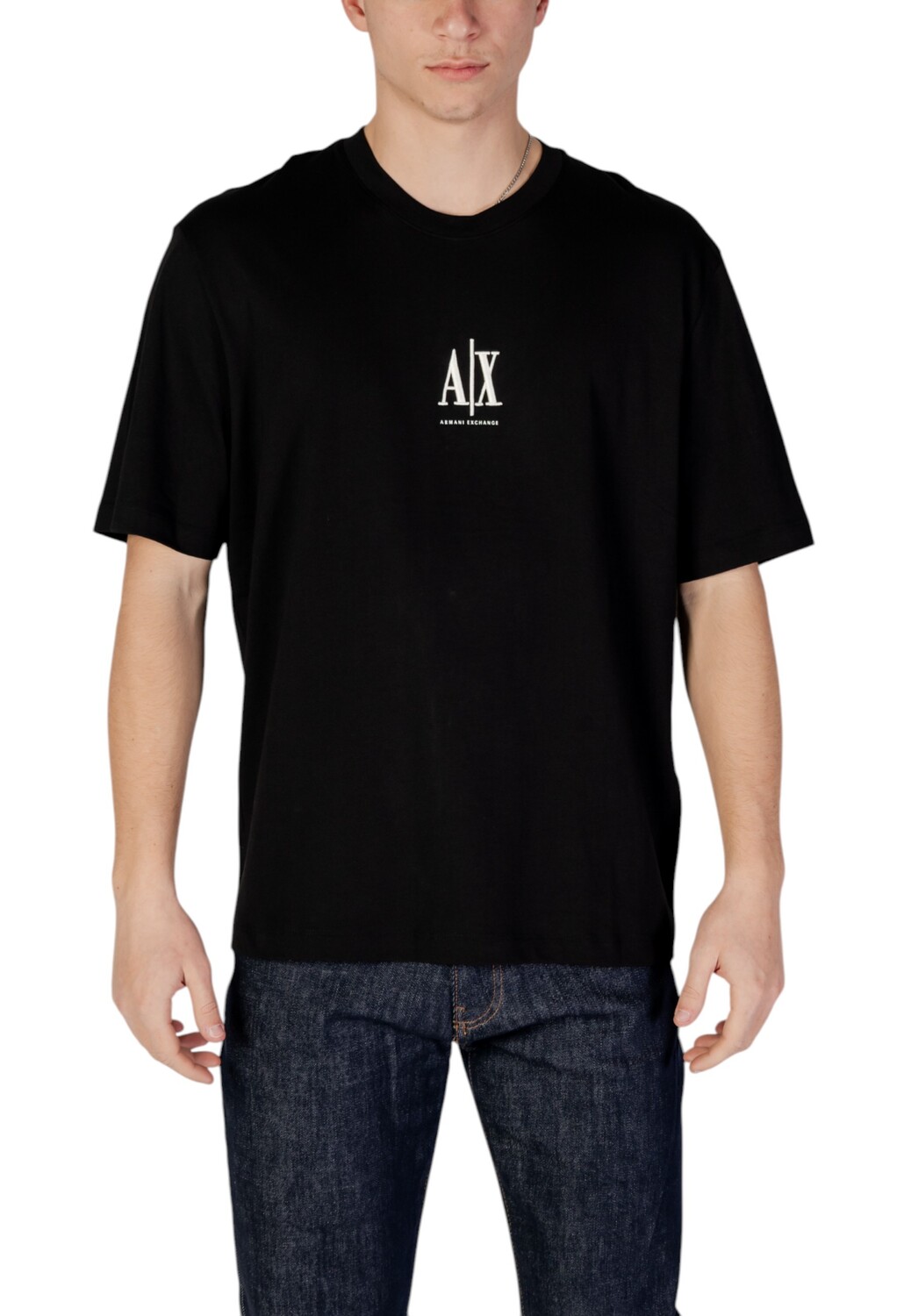 

Футболка мужская Armani Exchange с логотипом бренда на груди, черный