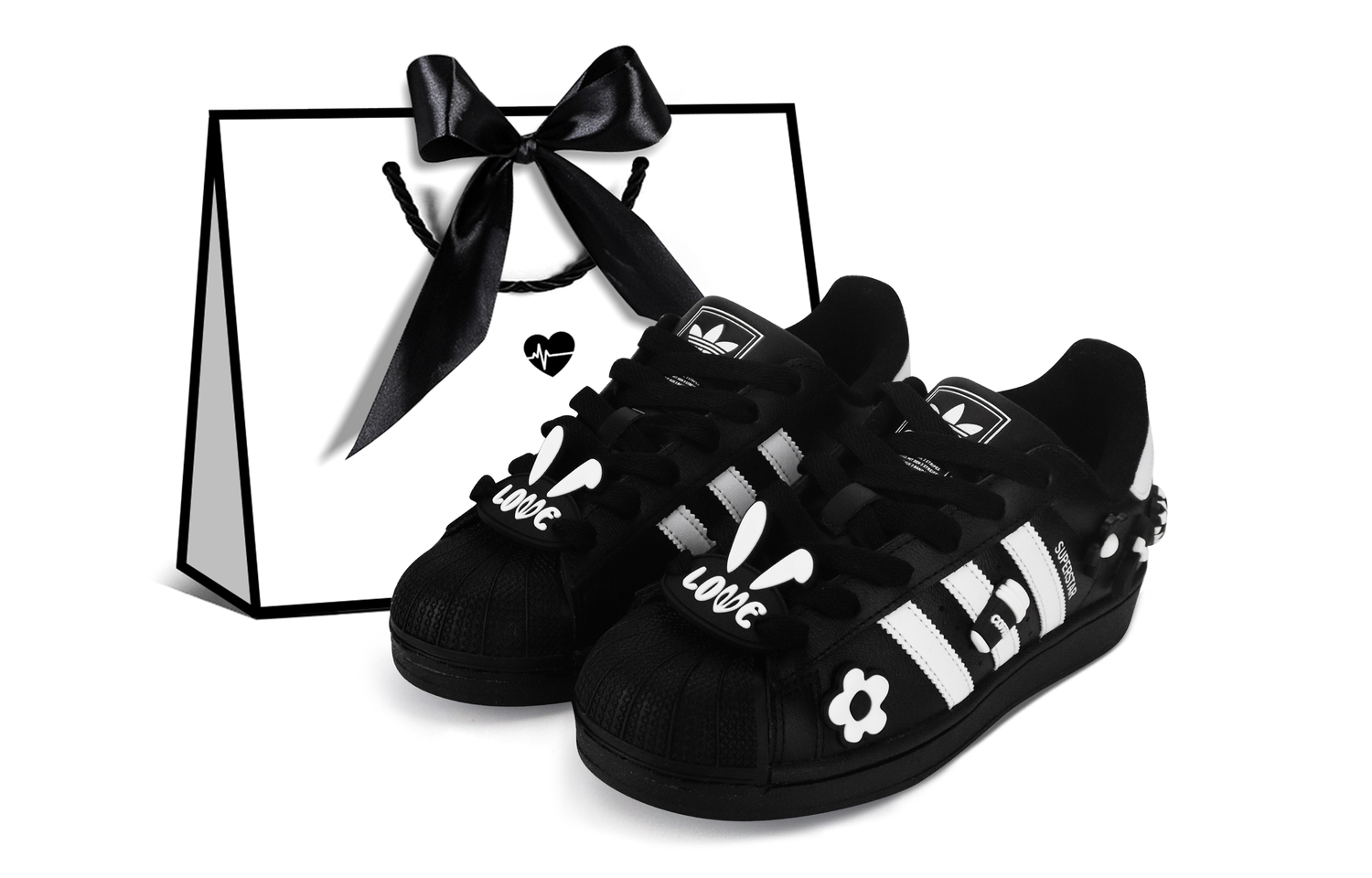 

Adidas Originals Суперстар 2 устойчивые к истиранию лоу-топ скейтборд кроссовки унисекс черно-белые, цвет Black White