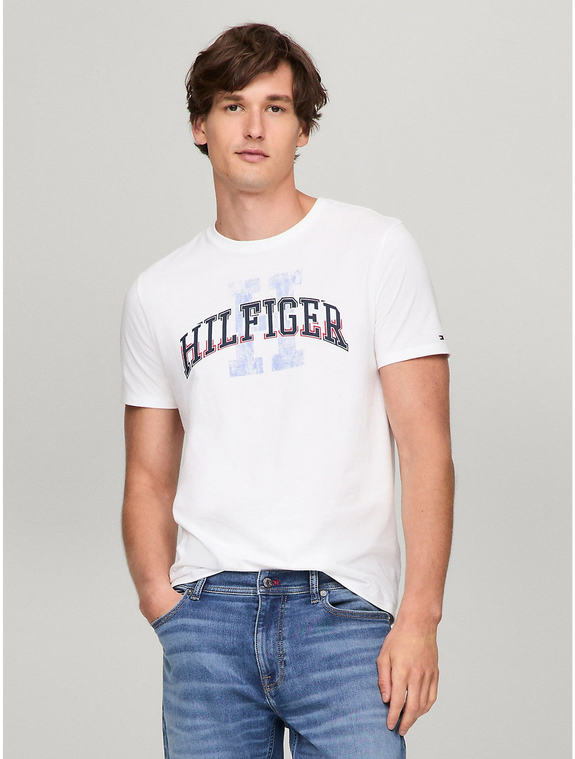 

Мужская футболка с принтом Tommy Hilfiger Hilfiger, цвет optic white