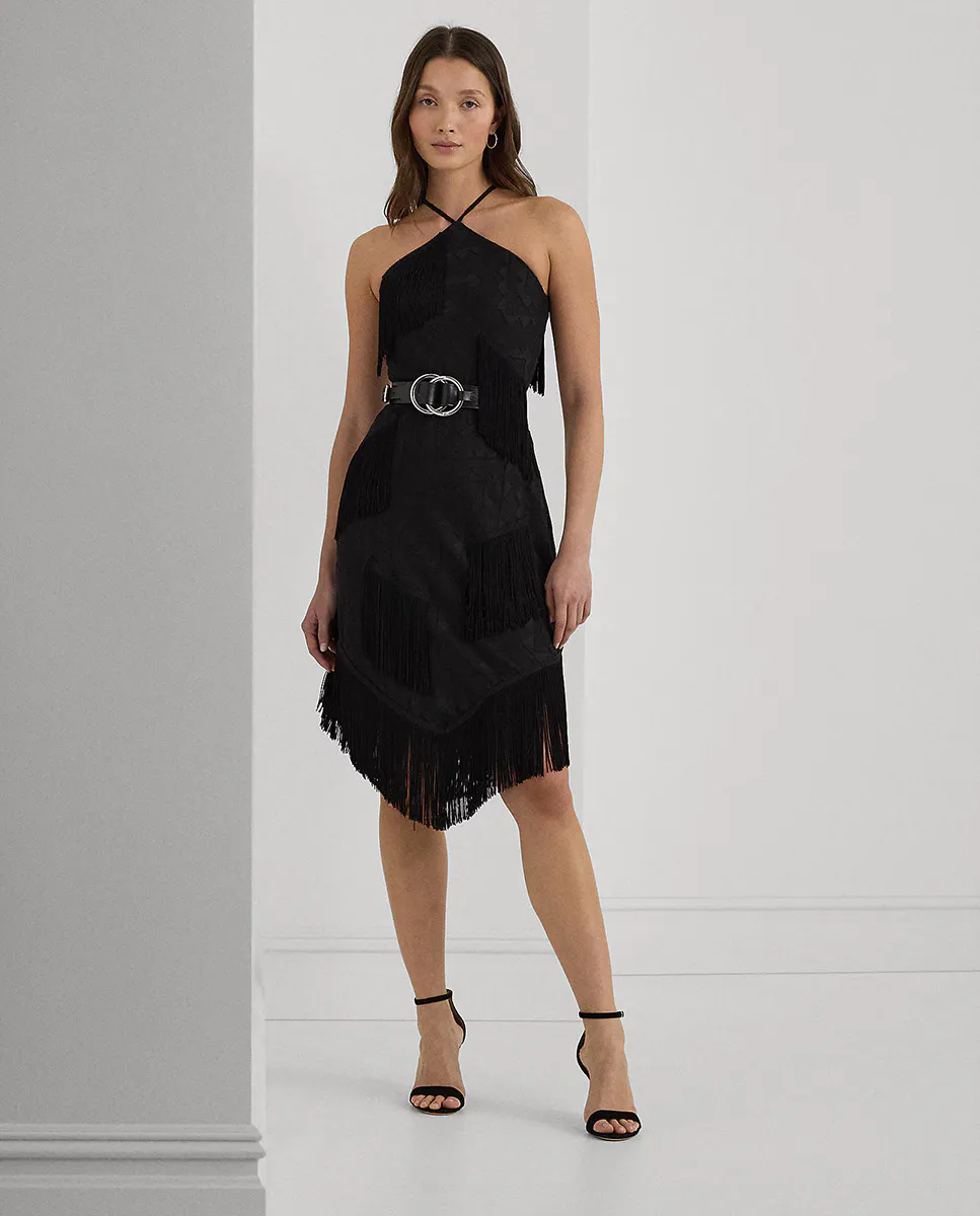 

Коктейльное платье с бретелькой на шее Lauren Ralph Lauren, черный