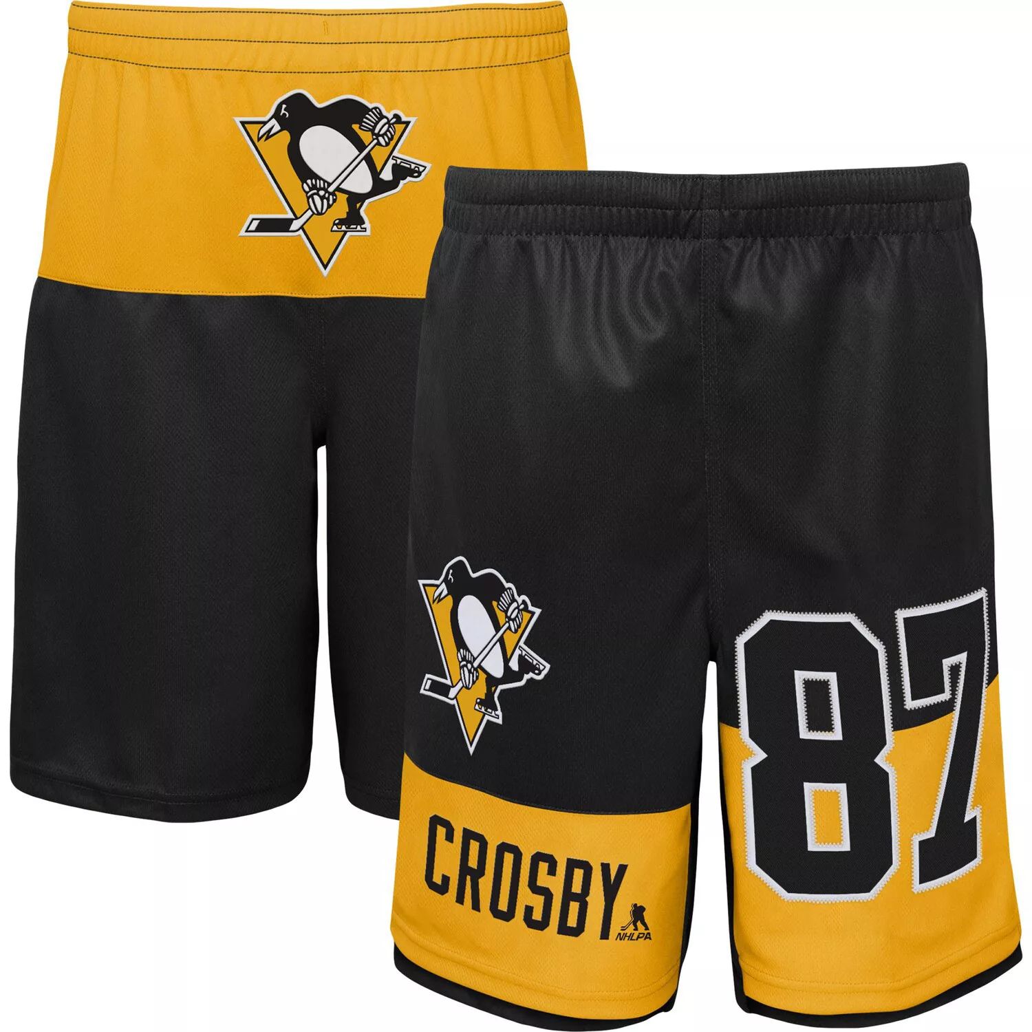 

Молодежные шорты Sidney Crosby Black Pittsburgh Penguins Pandemonium с именем и номером Outerstuff