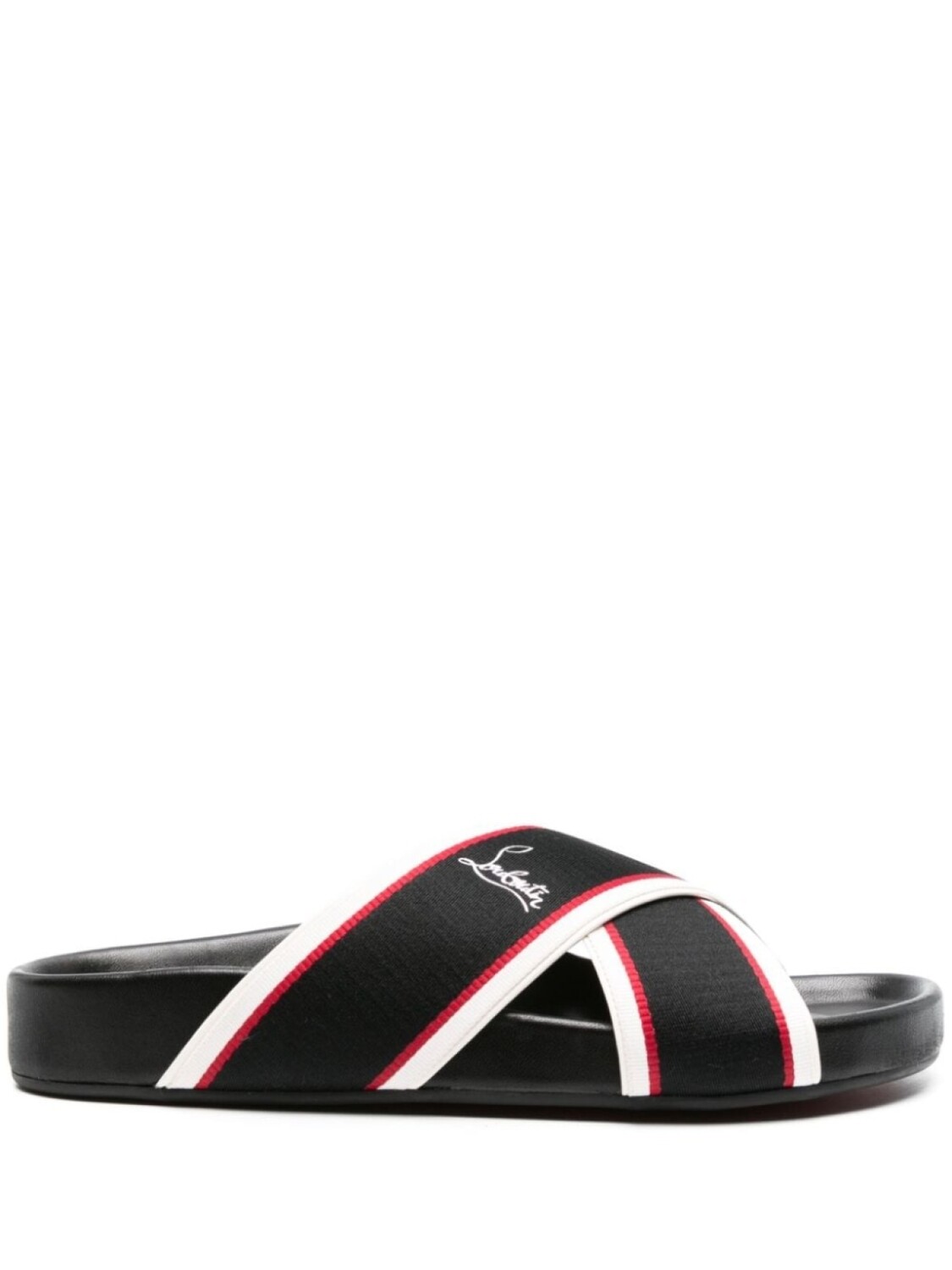 

Christian Louboutin шлепанцы Hot Cross Bizz в полоску, черный