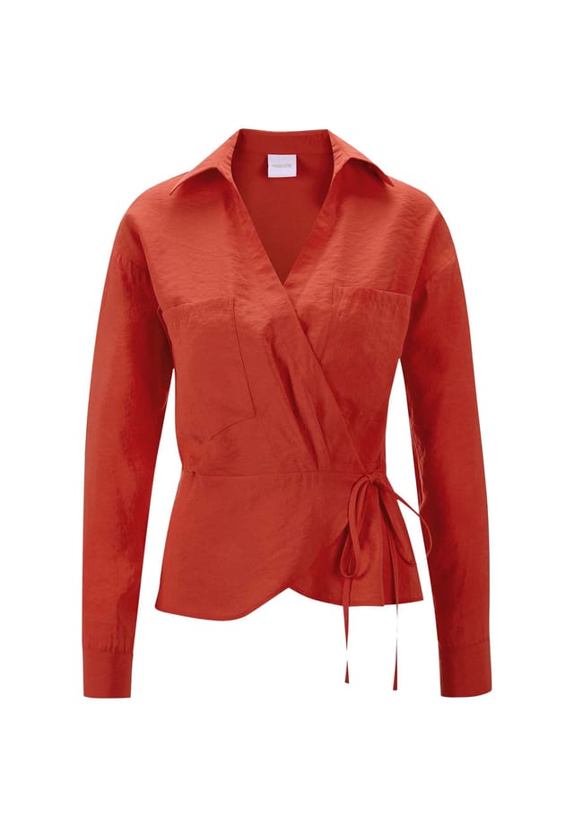 

Блузка с запахом и баской Madeleine, цвет blutorange