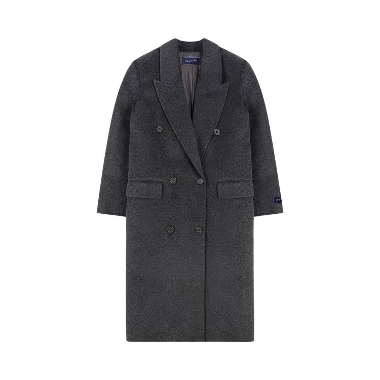 

Пальто Sporty & Rich Sporty & Rich Double Faced DB Cashmere Coat Anthracite, черный