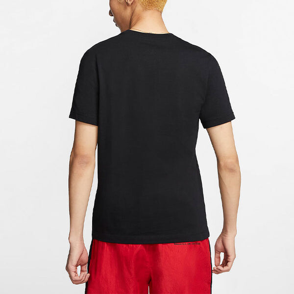 Футболка sportswear printing pattern round neck short sleeve black Nike, черный — фото 4